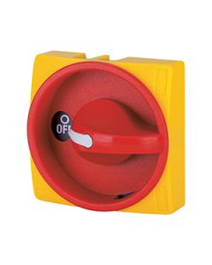 DS Series disconnect switch base mount 3 pole 40A yellow plate red padlockable handle
